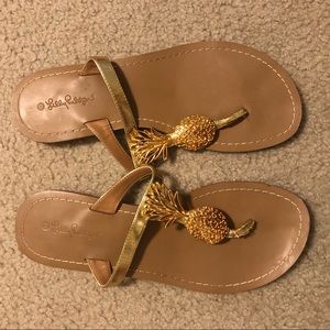 Lily Pulitzer pineapple sandals